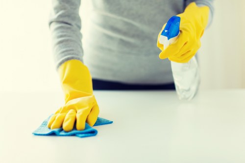 Deep cleaning a bathroom during move out cleaning