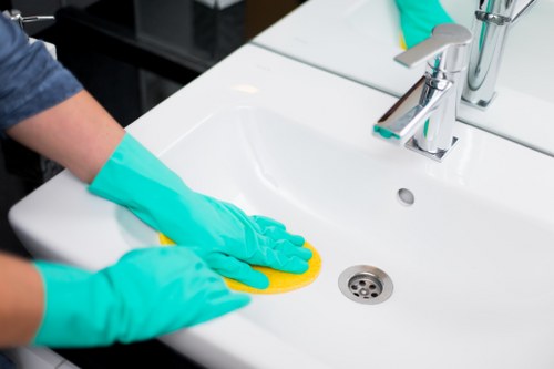 Detailed deep cleaning in a modern living room