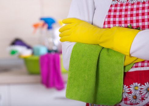 Professional deep cleaning of a bright kitchen