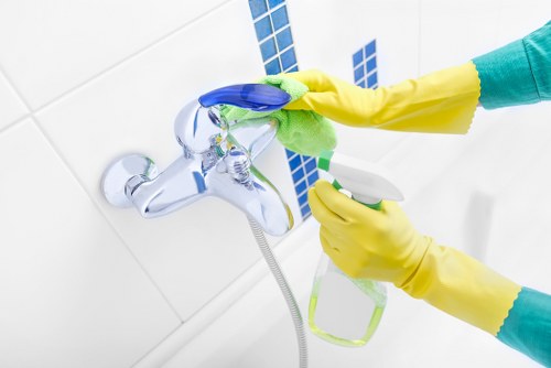 Commercial deep cleaning in an office workspace