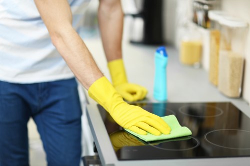 Visible mattress stain before cleaning treatment