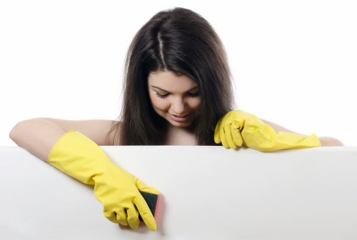 Professional cleaning of a renovated empty kitchen after building work