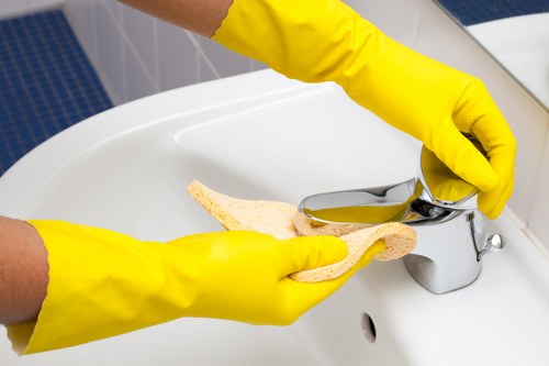Post construction cleaning in a vacant property interior